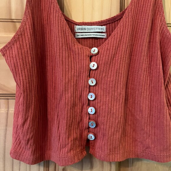 Urban Outfitters Tank Top Rust M Button-up - Picture 3 of 7